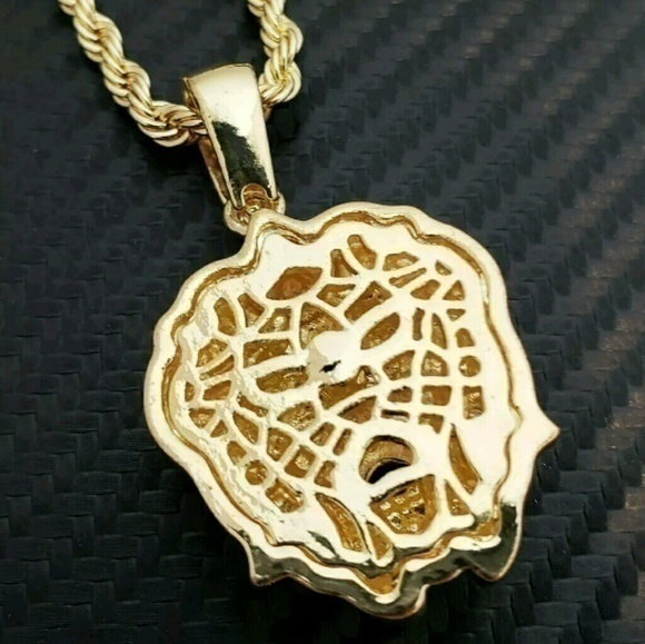 Iced out Hip Hop Mini Lion Head Charm Pendant & 4m - Picture 4 of 5